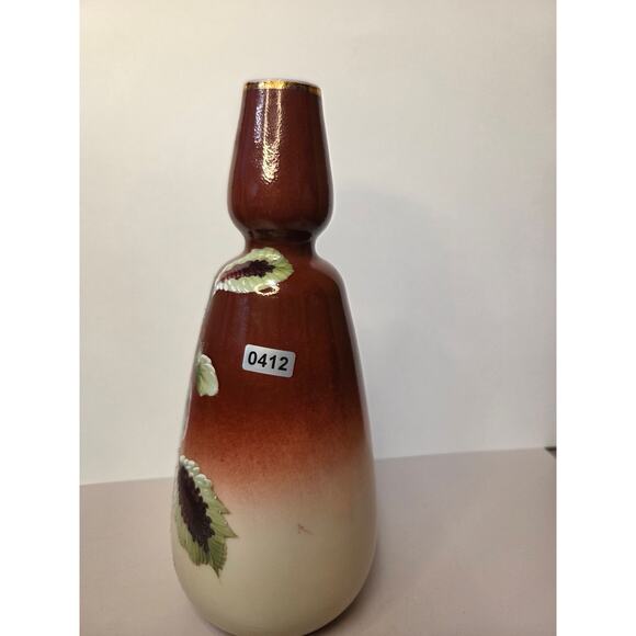 Antique Hand-Painted Milk Glass Vase Victorian Floral Enamel 9.5"; c. 1900 - Picture 3 of 6